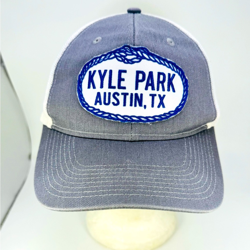 Kyle Park Texas Mesh SnapBack Baseball Hat Cap Port Authority STAINED